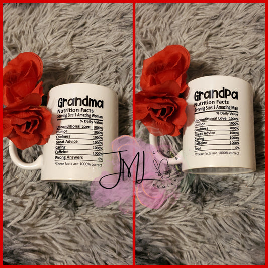 Grandparents Nutrition Facts Coffee Cup